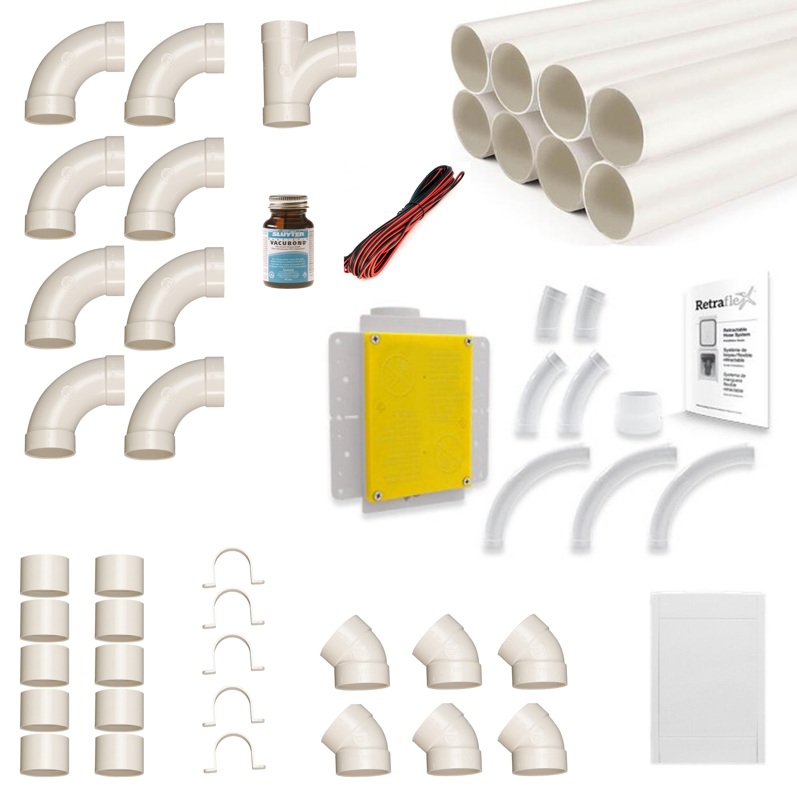 zentralstaubsauger-einbau-set-retraflex-1 Zentralstaubsauger Einbau-Set für 1x Retraflex bis max. 12,2m Länge
