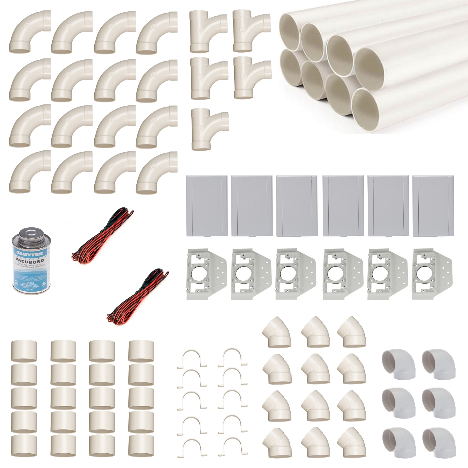 einbau-set-6-saugdosen2sWKVpDraUX21 Montageset met 6 wandinlaten incl. vacuümbuizen
