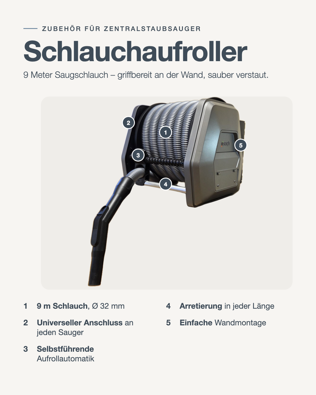 Automatische slanghaspel 9 m